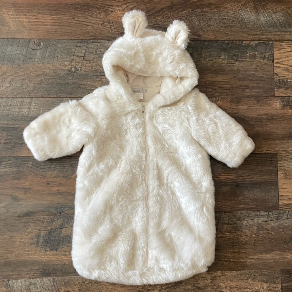 Restoration Hardware Baby & Child Luxe Faux Fur Baby Bunting - Polar Bear Jacket